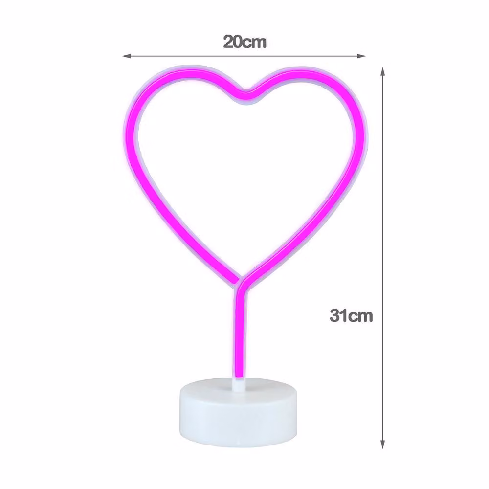 Simpa LED Novelty Neon Heart Light in Pink – 2