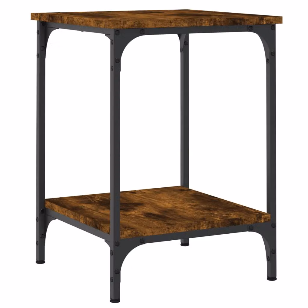 Berkfield Home Smoked Oak Coffee Table in Brown, W/D/H: 40 x 40 x 55 cm – 2