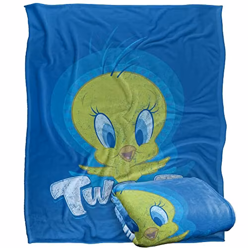LOGOVISION Looney Tunes Super Soft Fluffy Fleece Throw Blanket, Multicolour and White, W/D/H: 152 x 127 x 1 cm