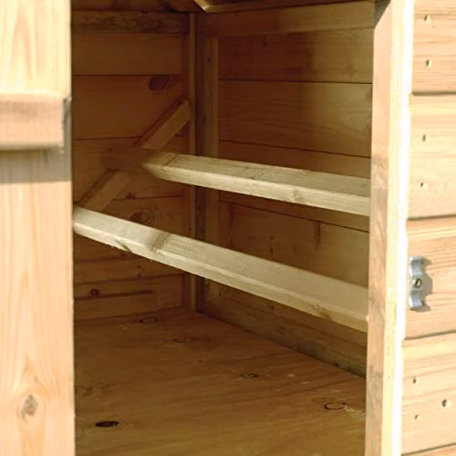 Rowlinson Rustic Gable Chicken Coop in Sand and Brown Wood, W/D/H: 160 x 158 x 120 cm – 4