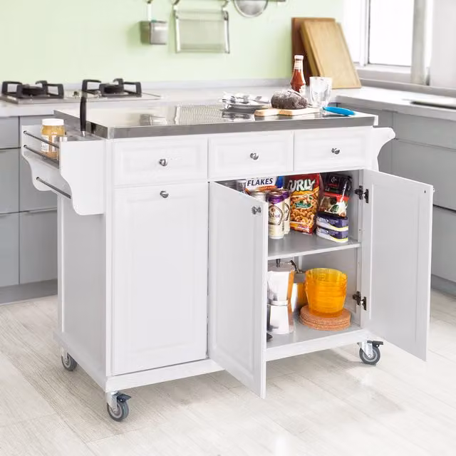 SoBuy Luxury Modern Kitchen Trolley in White