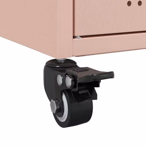 vidaXL Modern Pink Steel Sideboard with Castors, W/D/H: 100.5 x 39 x 72 cm – 2