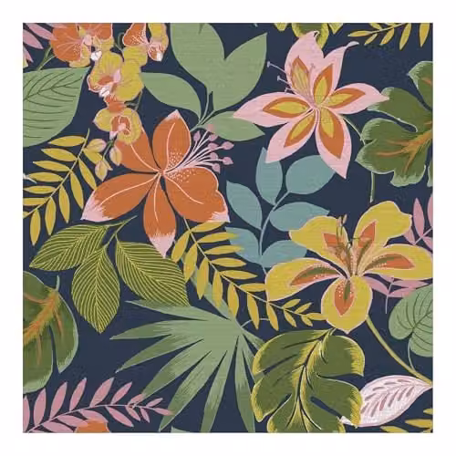 Graham & Brown Envy So Exotic Day Floral Wallpaper in Blue