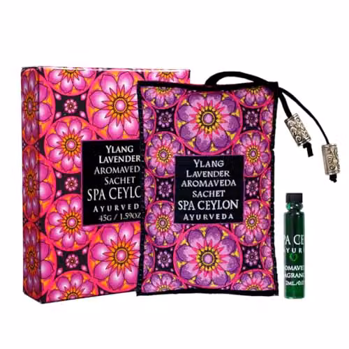 Spa Ceylon Ylang Lavender Aromaveda Sachet with 2ml Essential Oil in Purple – 3