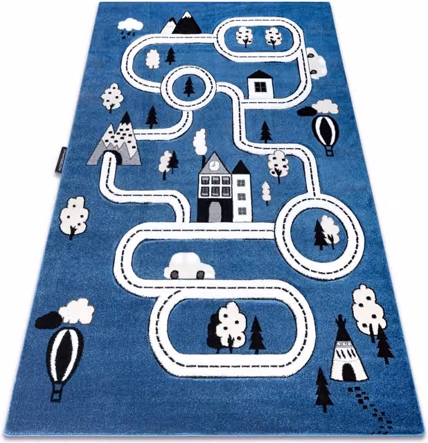 RugsX Petit Kids Motif Rug in Blue, W: 80 cm, L: 150 cm