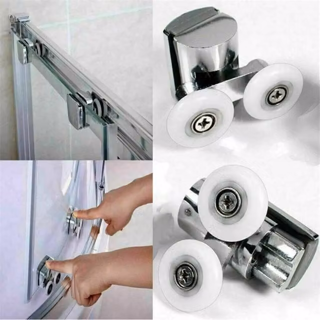 EONLION 2-Piece Shower Screen Door Roller Wheels in Silver