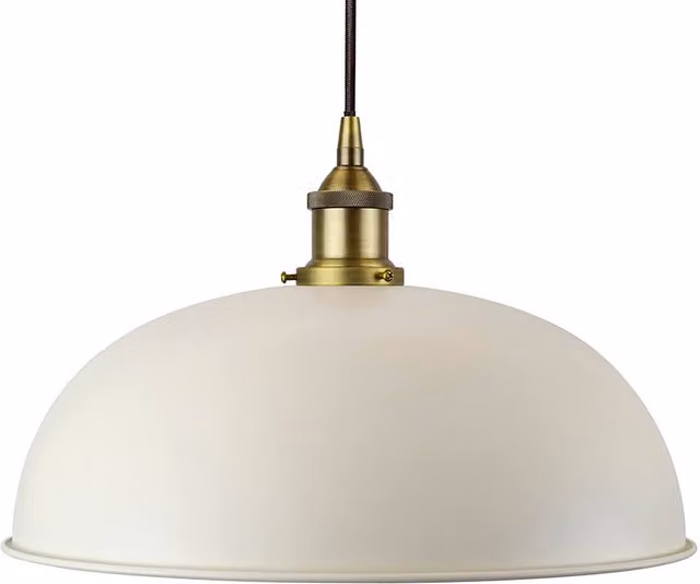 SE Home Worcester Pendant Light in White and Matt Antique Brass