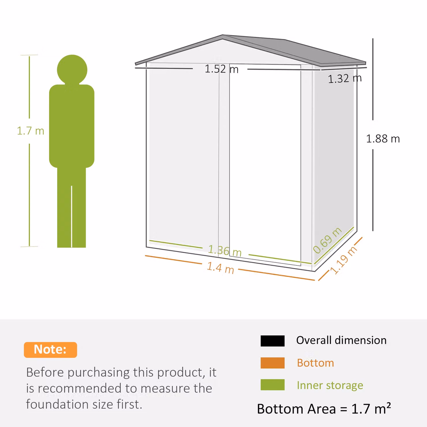 OUTSUNNY Grey Metal Outdoor Storage Shed with Sliding Door and Sloped Roof – 3