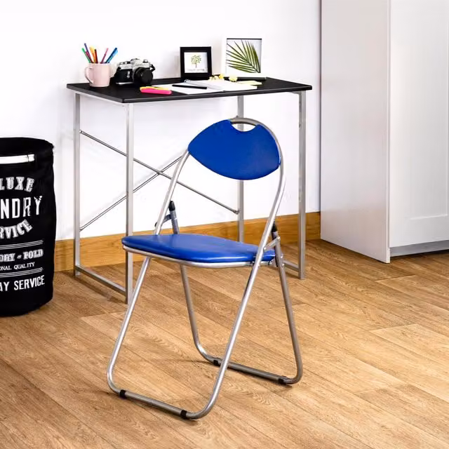 Harbour Housewares Pack of 2 Blue Padded Folding Chairs