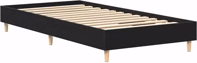 Berkfield Home Black Oak Bed Frame W/D/H: 190 x 75 x 25 cm