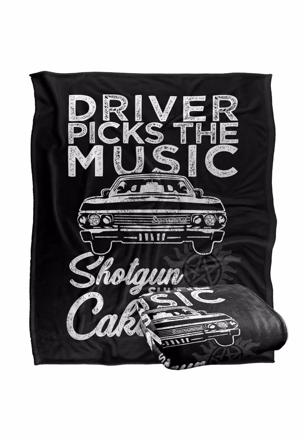Warner Brothers Supernatural Driver Picks Music Silky Touch Super Soft Fleece Throw Blanket, White, W/D: 152 x 127 cm – 7