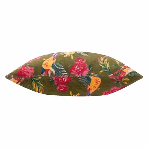 Riva Home Wylder Aviary Floral Cotton Velvet Decorative Cushion, Green, W/D/H: 50 x 50 x 50 cm – 2