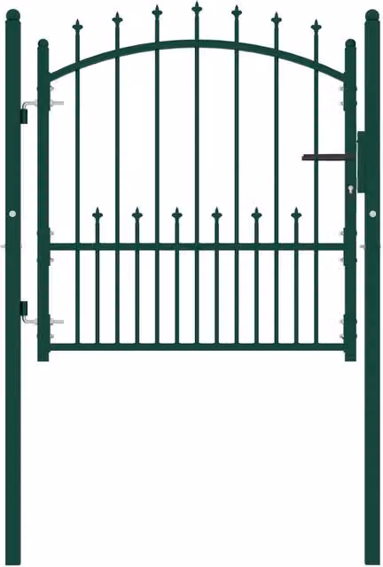 Berkfield Home Green Steel Spiked Swing Fence Gate, W/H: 100 x 100 cm – 1