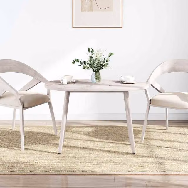 Berkfield Home White Solid Wood Pine Oval Table Top W/D/H: 100 x 50 x 2.5 cm