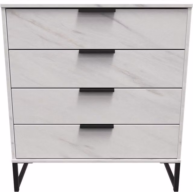 Ready Assembled 2 U Fuji 4 Drawer Chest in Off-White – 1