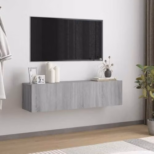 vidaXL Modern Wall-Mounted TV Cabinet in Grey, W/D/H: 120 x 30 x 30 cm – 2