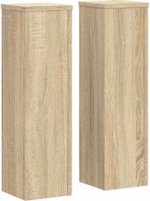 Berkfield Home Set of 2 Modern Wall Mounted Plant Stands in Sonoma Oak, Brown, W/D/H: 17 x 17 x 60 cm – 1