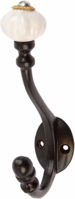 Hammer and Tongs Matt Black Ceramic and Iron Wall Mounted Coat Hook