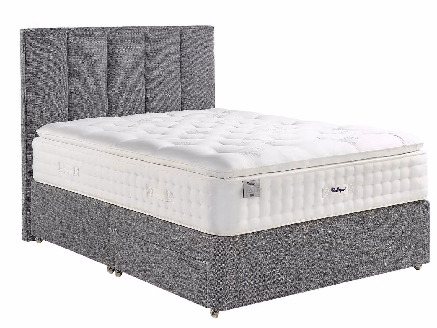 Relyon Chiltern Natural Luxury Pillowtop 2500 Pocket Spring Mattress in White, W/D/H: 140 x 200 cm – 2