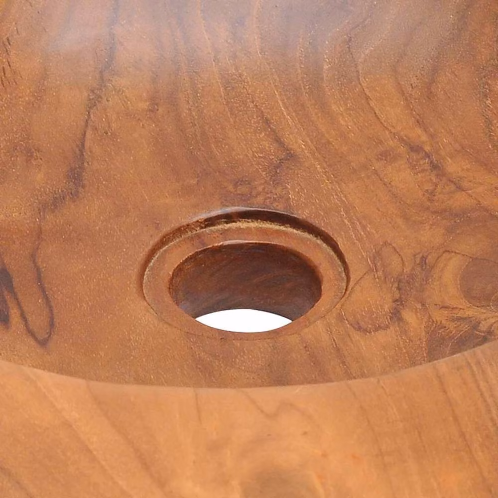 Berkfield Home Solid Teak Basin in Brown, 45 cm – 4