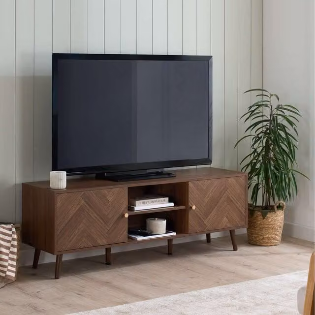 Birlea Herringford Large Modern Geometric TV Unit in Brown