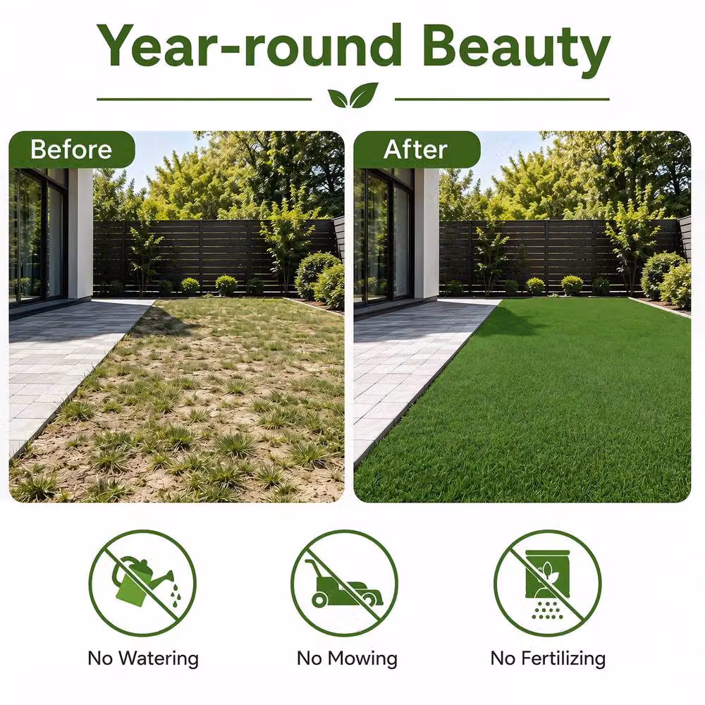 Costway Green Artificial Turf Rug Synthetic Lawn and Dog Potty Pad, W: 5 m, D: 1 m – 7