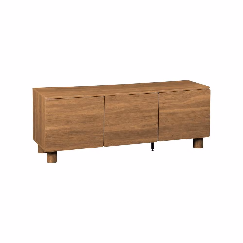 sweeek Minimalist Brown Wood and Metal TV Stand with 3 Doors, W/D/H: 140 x 40 x 53 cm – 2
