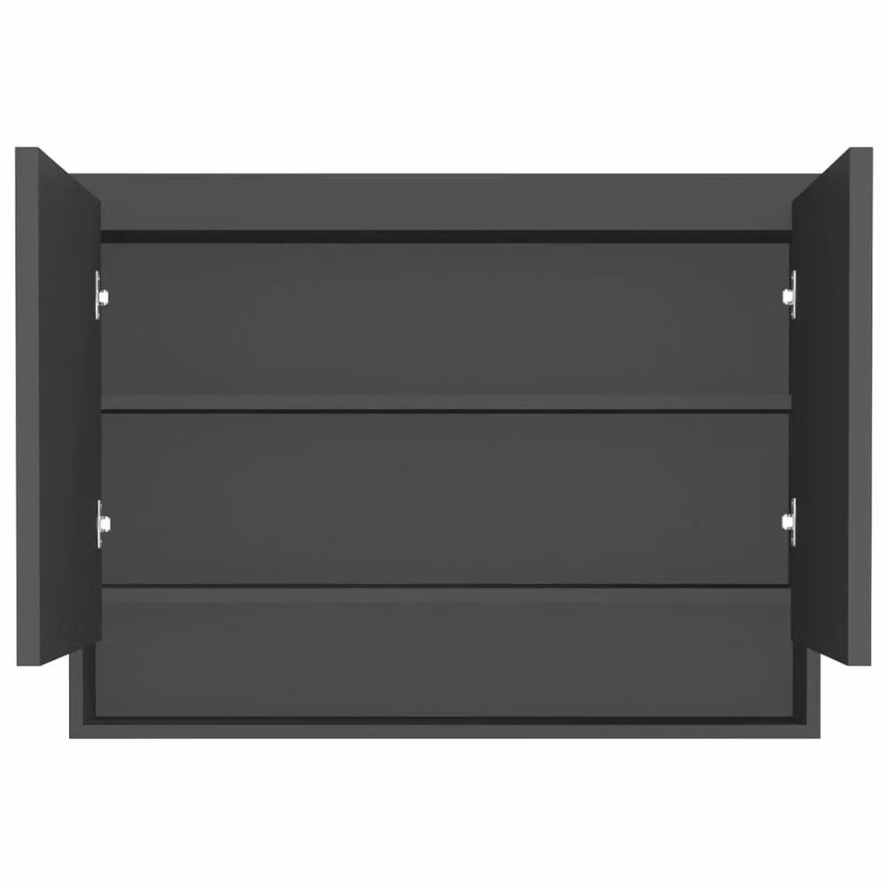 Berkfield Home Modern Wall Mounted Bathroom Mirror Cabinet in Anthracite Black, W/D/H: 80 x 15 x 60 cm – 1