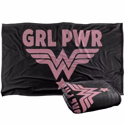 Warner Bros. Wonder Woman Girl Power Pink Super Soft Fleece Throw Blanket, W/D/H: 91 x 147 cm – 1