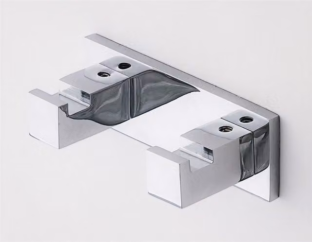 Luxury Living Palermo Double Robe Hook in Silver Chrome