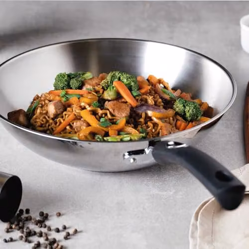 Tramontina Silver Stainless Steel Wok, 28 cm, 3.3 l – 2