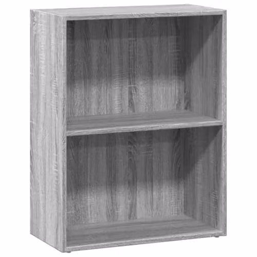 vidaXL Modern Grey Sonoma Bookcase in MDF with Back Panel, W/D/H: 60 x 30 x 77 cm