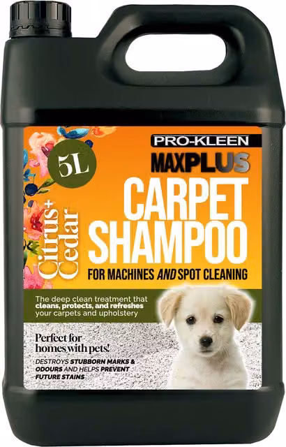 MAXPLUS Premium Carpet Shampoo for Homes with Pets, Citrus Cedar, 5kg