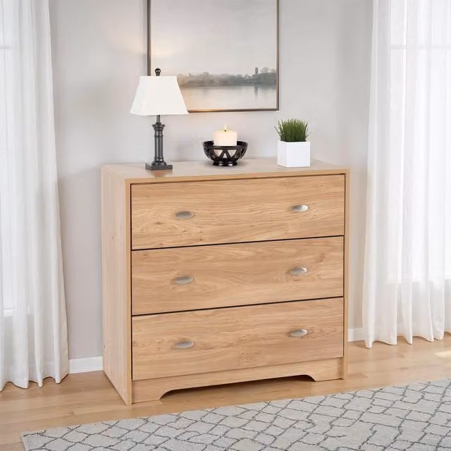 Seconique Carlton 3 Drawer Chest in Brown Wood – 1