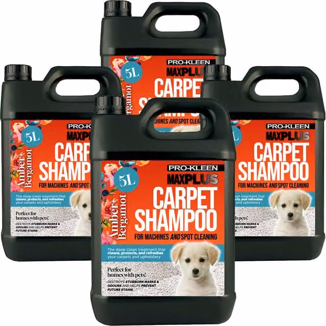 MAXPLUS Premium Carpet Shampoo for Homes with Pets, Amber Bergamot, Black, 20kg