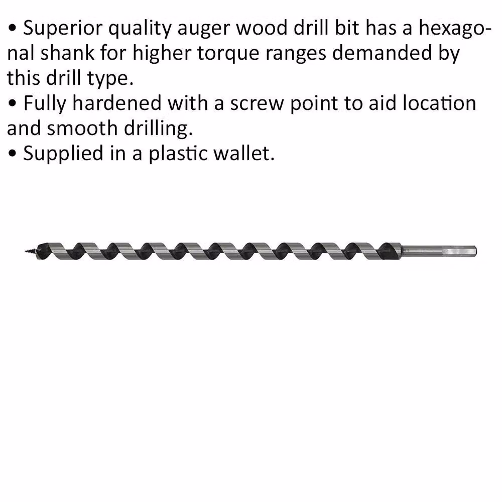 Loops Silver Hardened Auger Wood Drill Bit with Hexagonal Shank, Diameter: 18 mm, Length: 460 mm – 2