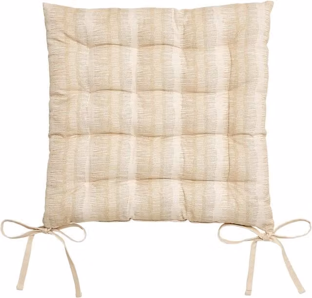 Murmur Moya Reversible Quilted Cotton Seat Pad in Yellow and Beige