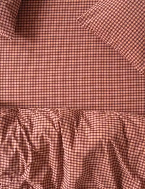 Piglet In Bed Washed Cotton Gingham Fitted Sheet, Pink Mix, W/D/H: 140 x 200 x 40 cm