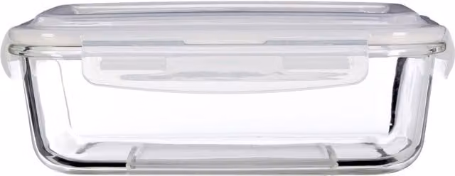 Orsina 1.52 l Airtight Borosilicate Glass Container with BPA-Free White Clip-On Lid, Transparent
