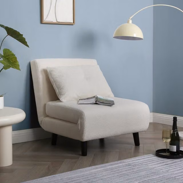Home Garden Direct Aurora Single Sofa Bed in Cream Boucle
