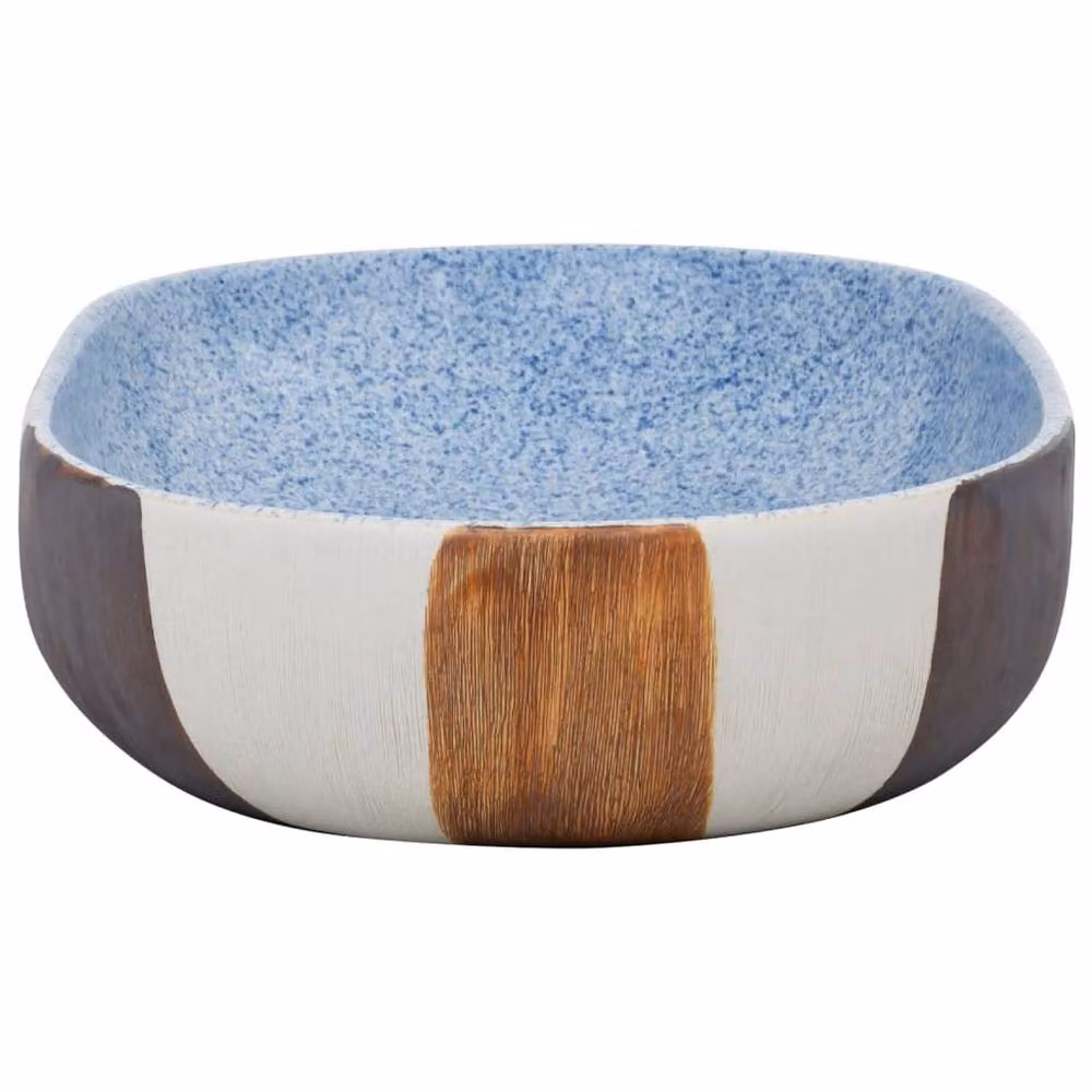 Berkfield Home Multicolour Oval Ceramic Countertop Basin W: 59 cm, D: 40 cm, H: 14 cm – 3