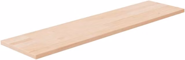 Berkfield Home Untreated Solid Oak Wall Mounted Shelf Board, W/D/H: 80 x 20 x 1.5 cm, Light Tan