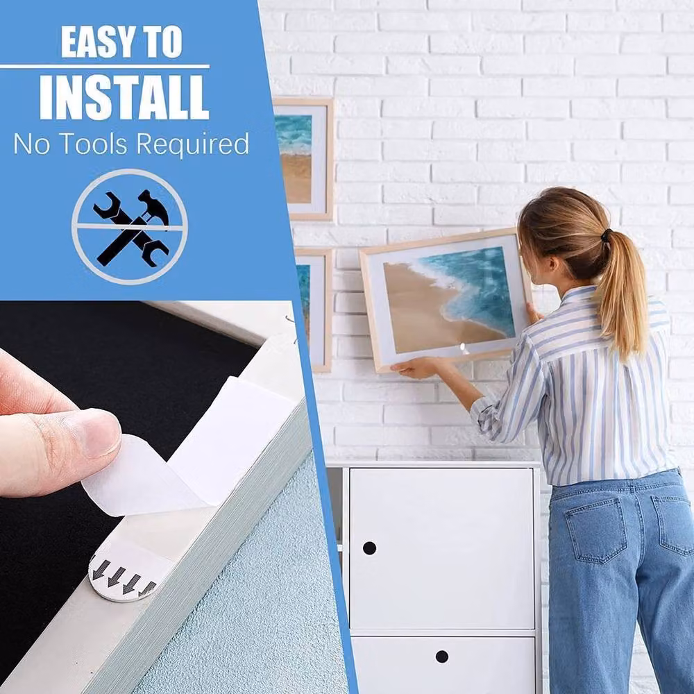 Kelvenix 90 Pairs of Double-Sided Self-Adhesive White Wall Hanging Strips, W: 1000 cm, H: 52 cm – 2