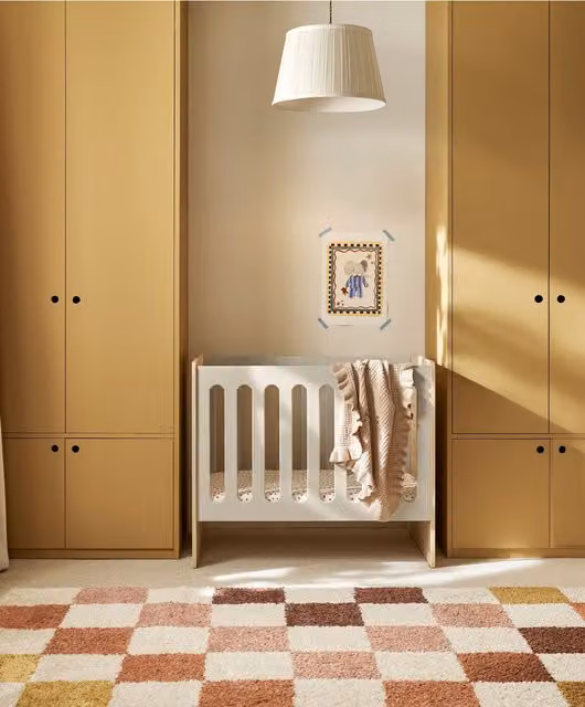 Mamas & Papas Vyne Mini Cot in Cashmere Oak with Drop Side, W: 120 cm, D: 60 cm