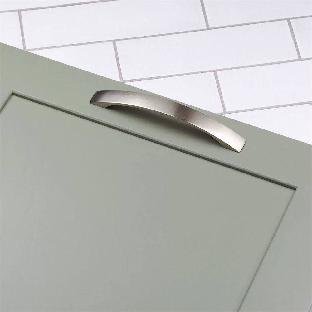 SPETLEK 10 Pack Brushed Nickel Bow Kitchen Cabinet Drawer Bar Pulls in Metallic Silver, 160 mm – 2