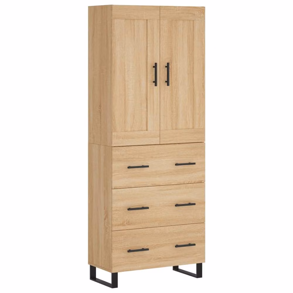 Berkfield Home Sonoma Oak Highboard in Brown, W: 69.5 cm, D: 34 cm, H: 180 cm – 2