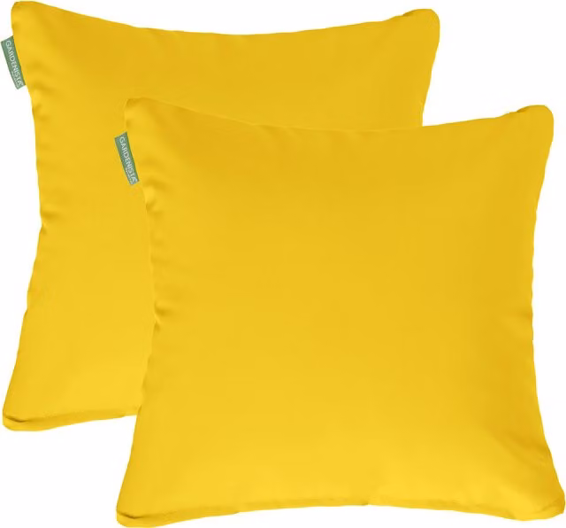 Gardenista Yellow Plain Square Garden Scatter Cushion Set of 2