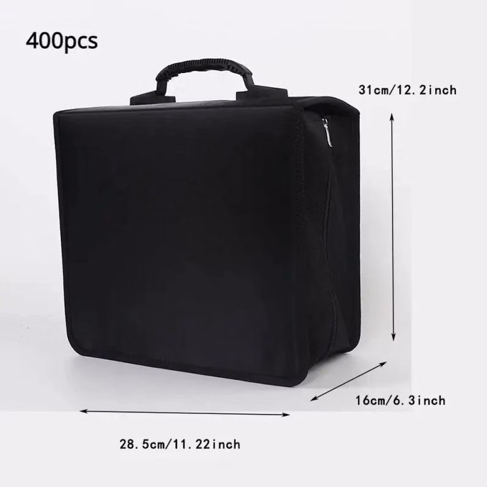EONLION 400 DVD Disc Carry Case Holder Storage Bag in Black, W/D/H: 50 x 50 x 5 cm – 2