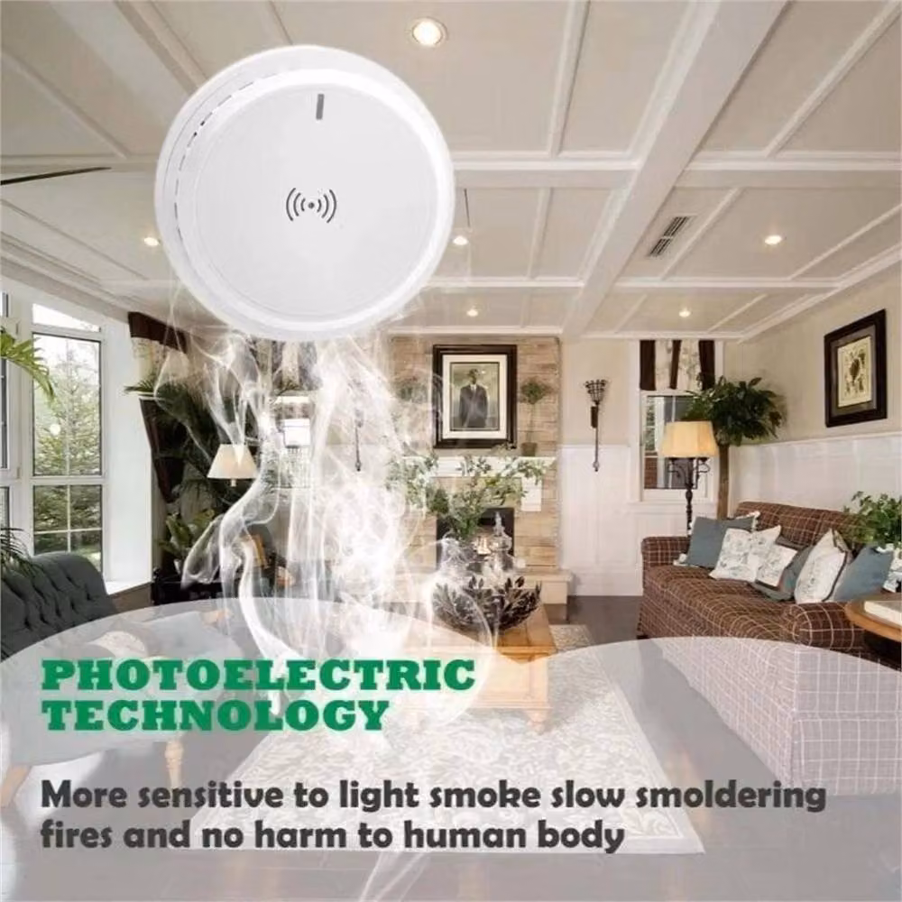 EONLION Battery Operated Smoke and Gas Detector Home Alarm, White – 2