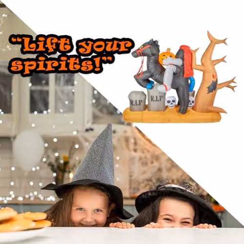 VFM e-Store Halloween Inflatable Headless Horseman Decoration, Multicolour, 7ft – 5